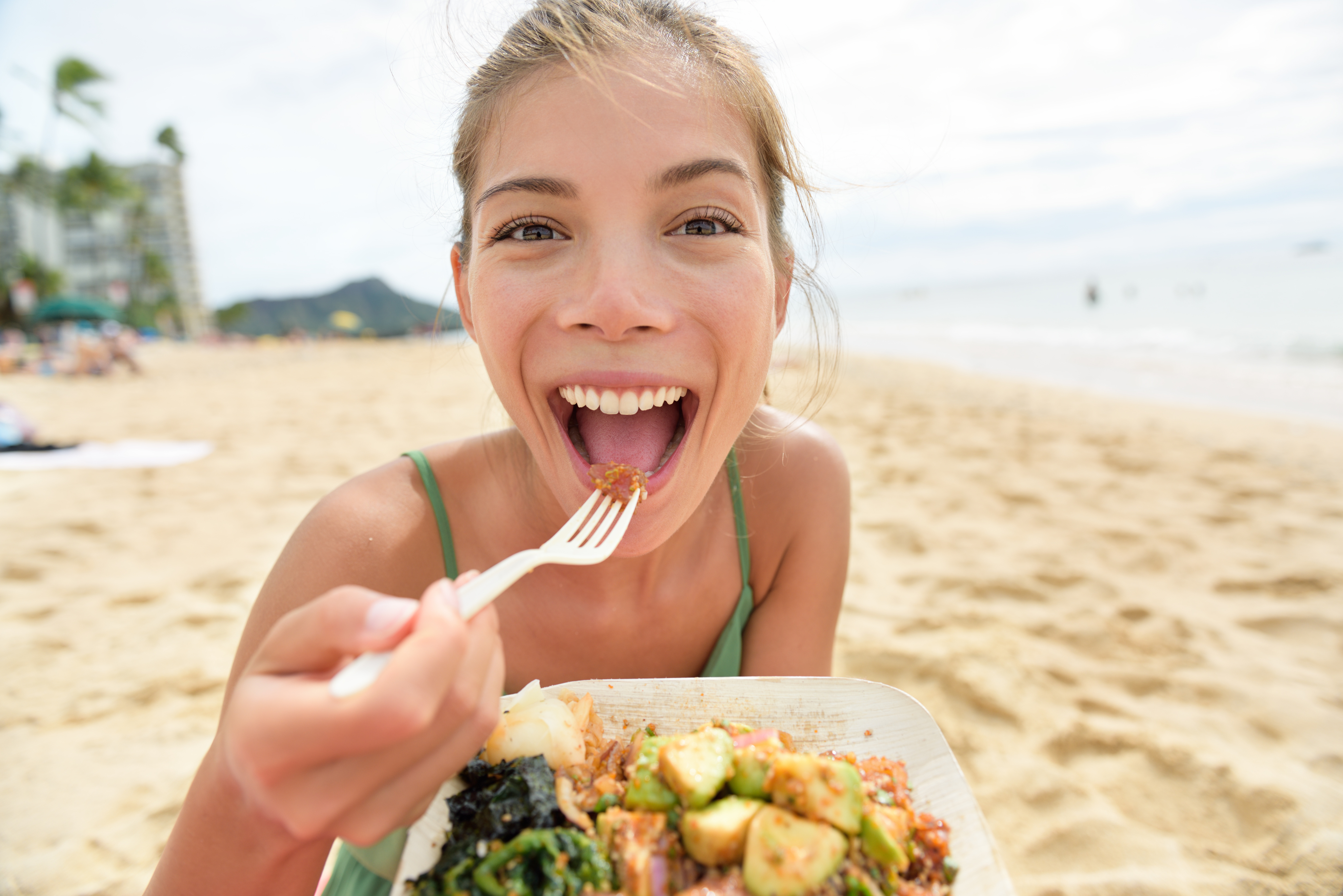 Bild essen im Urlaub Strand 